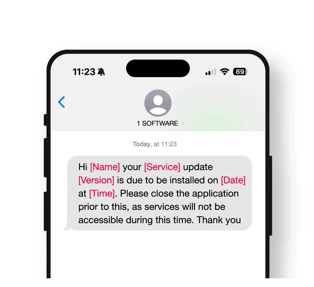 Faretext SMS reminders update template image